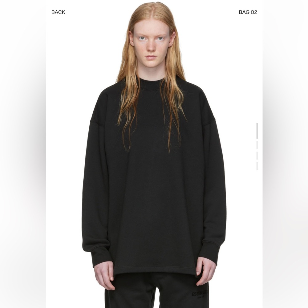 Fear of God Essentials Black Relaxed Mock neck Sweatshirt